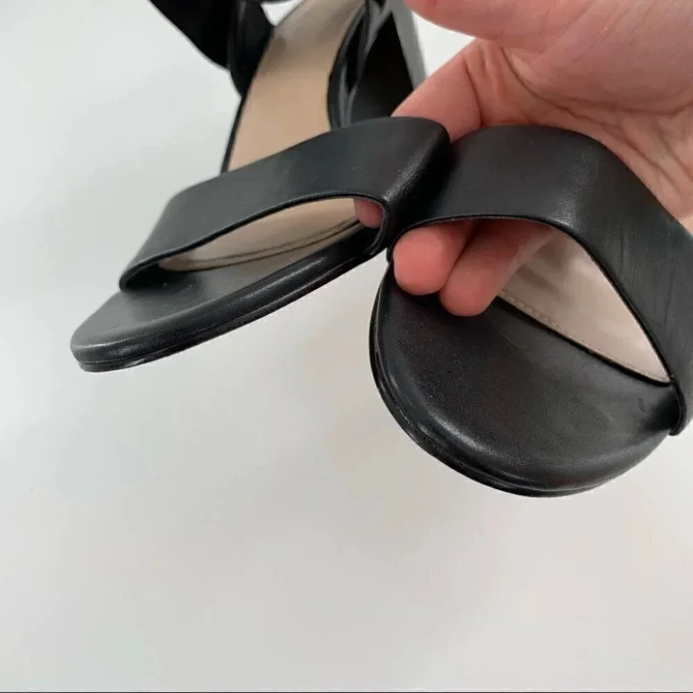 Aldo womens heels size 11 42.5 black leather chunky career